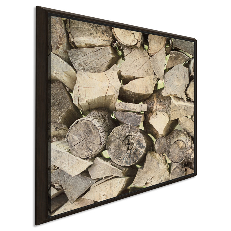 " Chopped II Crop ", 27.5" H x 27.5" W x 2" D, Espresso Floater Frame
