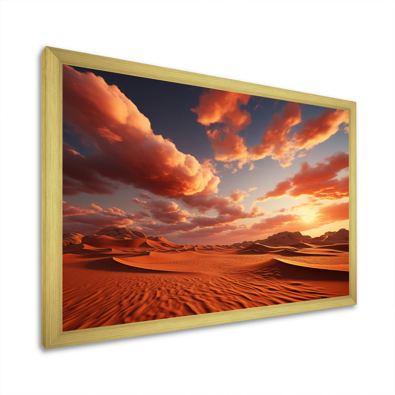 «African Sahara Dreams III», reproduction sur toile, H 34 po x l 44 po x P 1,5 po, Cadre doré à une seule photo