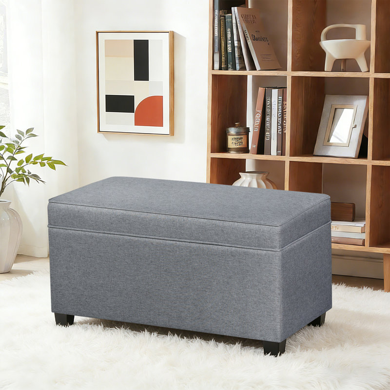 Banc de rangement avec repose-pieds 32 po, Gris