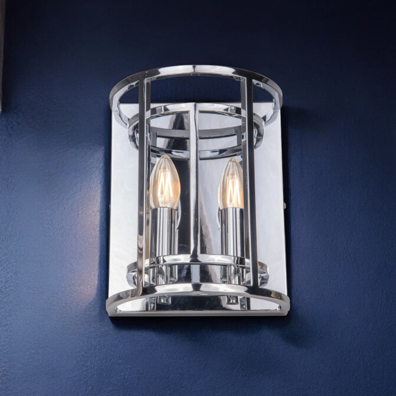 Davilmar Flush Mounted Sconce, Polished Chrome