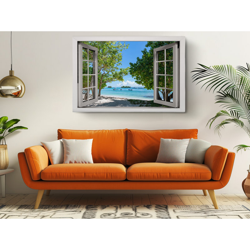«Open Window View of the Beach», reproduction sur toile, H 20 po x l 30 po