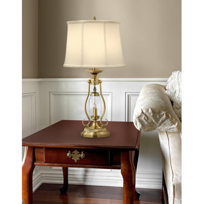 Revere 27" Satin Antique Brass Table Lamp