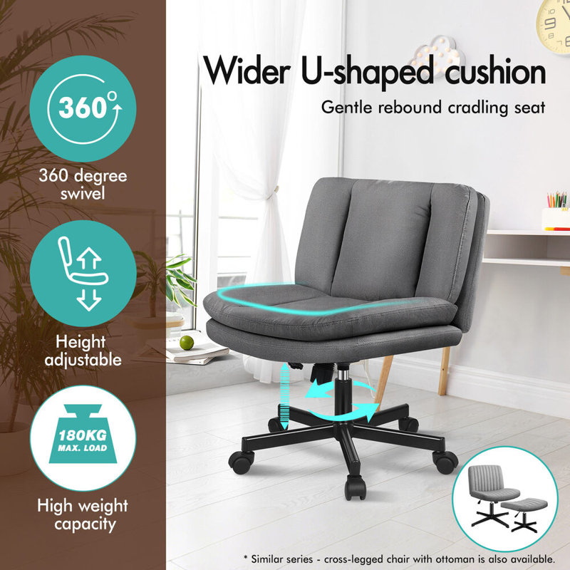 Office Chair, Linen Grey
