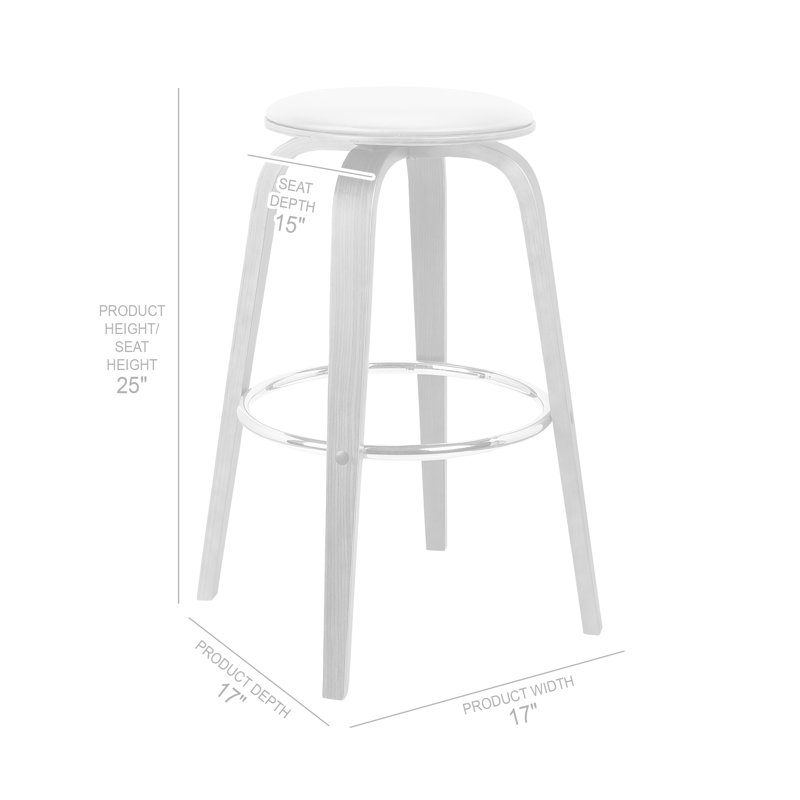 Tabouret de bar Zeno Mid-Century, Siège crème / cadre brun, Tabouret de comptoir (siège d'une hauteur de 26 p