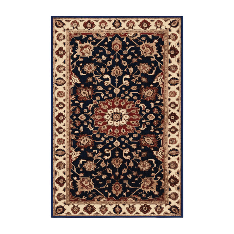 Tapis persan noir lavable à la machine, Tapis de couloir 2 pi x 5 pi