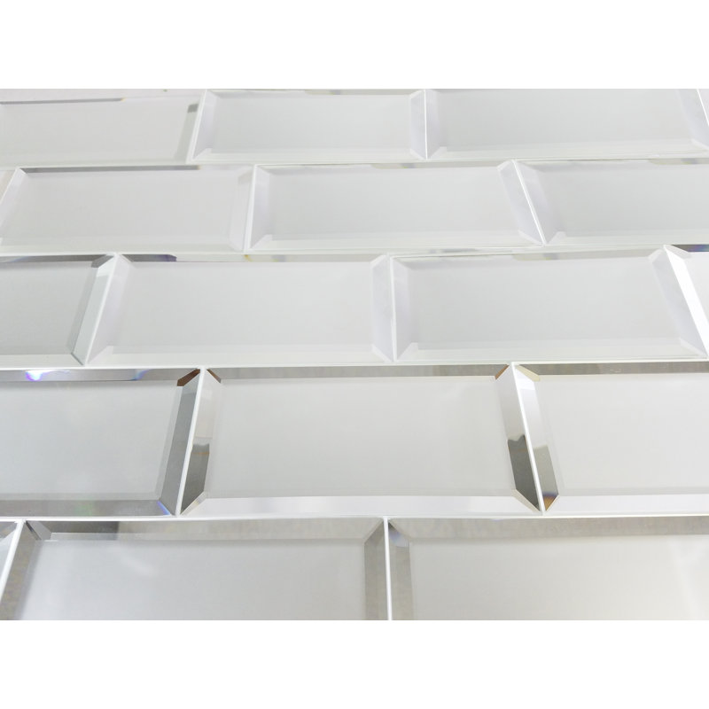SAMPLE Geo Glass Linear Mosaic Tile, Silver
