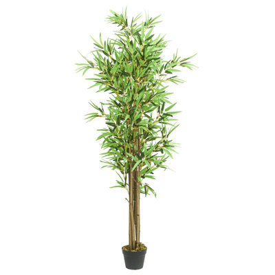 Faux Bamboo Tree Plant in Plastic Pot