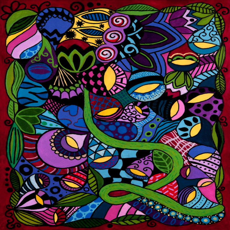 «Hazelmarie Lara Kulpa Grow» par Art By Lara - reproduction, H 30 po x l 30 po, Cadre doré à une seule photo, Non