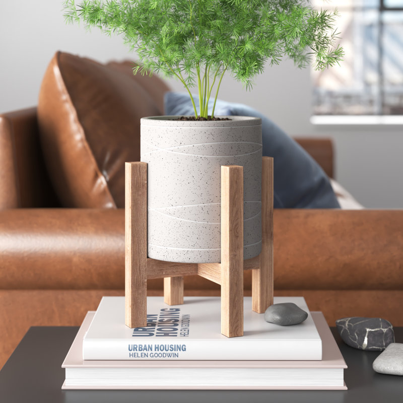 Jamillah Ceramic Pot Planter, Ivory/Natural