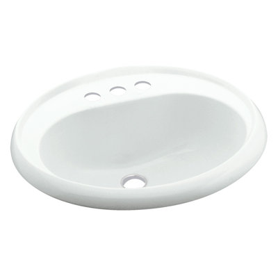 Vikrell Circular Drop-In Bathroom Sink with Overflow