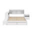 Lit plateforme en bois avec espace de rangement multifonctionnel, table de chevet, tiroirs, ports USB et bureau-624901278