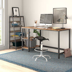 Wooden Desk for Home Office, Low Profile Desk, Floating Monitor Shelf,  Monitor Elevator, Clutter Cover, Wire Hider. Natural Wood Desk. -   Canada