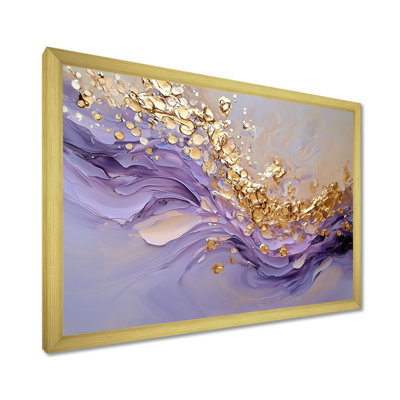 Gold And Purple Geode Stones River I - Stone Geode Canvas Print