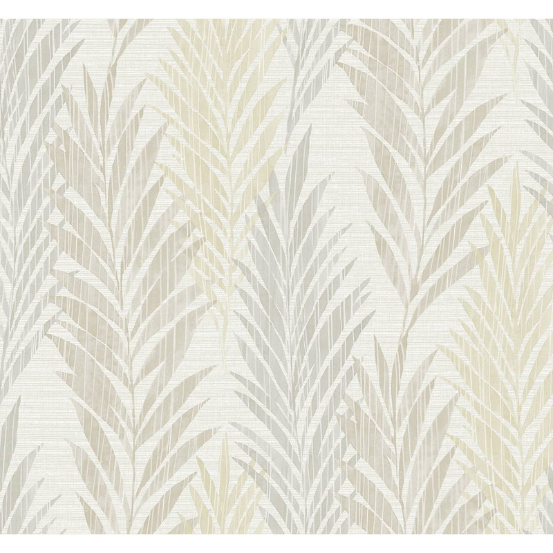 Papier peint floral Dehl, Kaki / lin