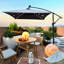 Parasol d'extérieur 2X3m avec énergie solaire - Protégé, pour terrasse de jardin, abat-jour de piscine 26 lumières DEL, patio, manivelle et traverse-129907905