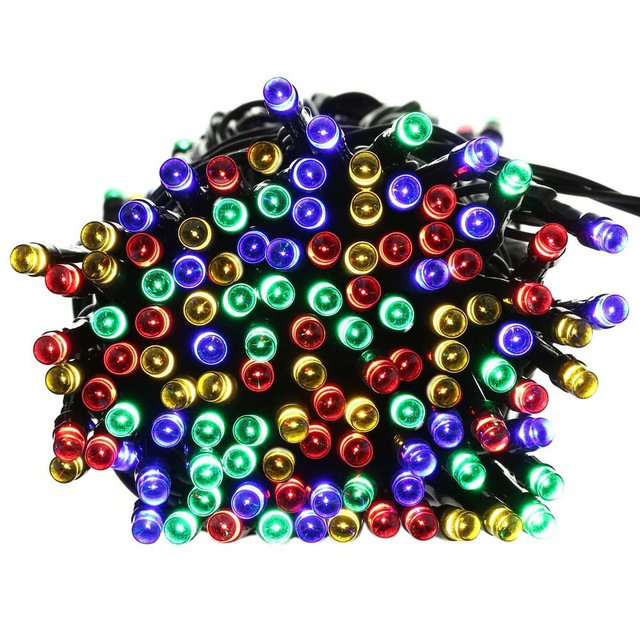 Eliana Indoor 100 - Bulb 32'' Solar Powered LED Wide Angle LED String Light, 32 ft., Green/Red