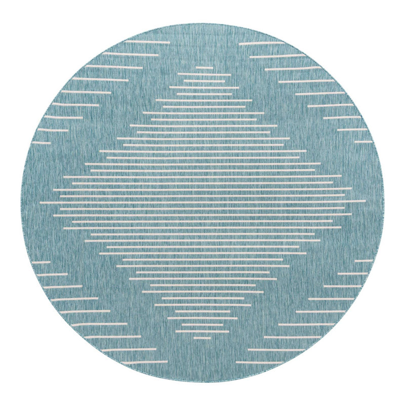 Striped Indoor / Outdoor Rug, Round 7'10"