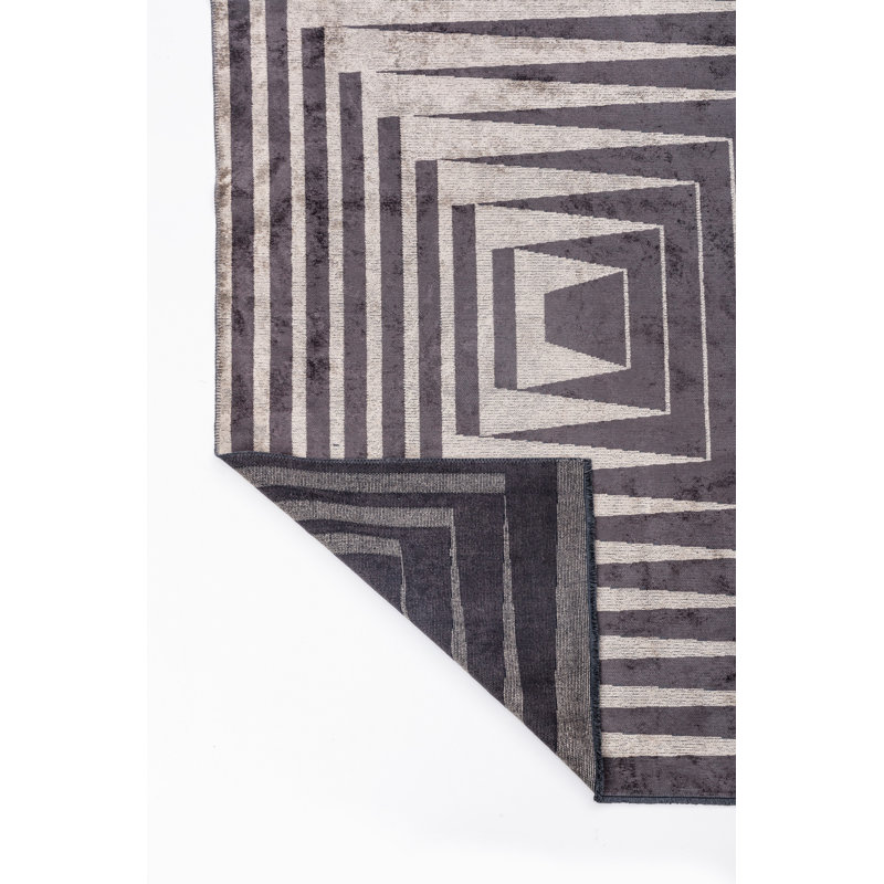 Tapis gris / beige / brun foncé Rapture, Rectangle 7 pi 10 po x 9 pi 10 po