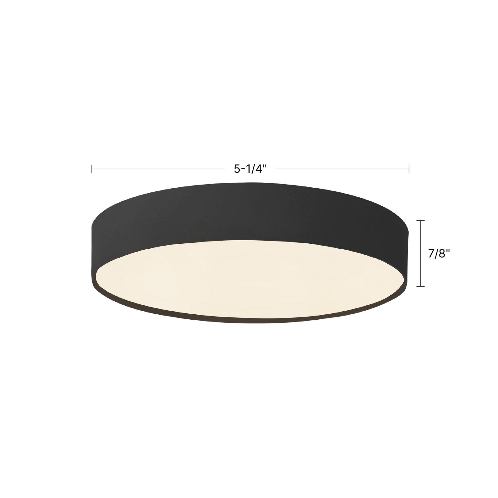 Single Light Flush Mount, Matte Black