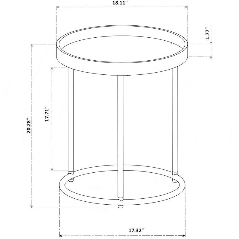Table-plateau ronde Genoa avec cadre, espresso