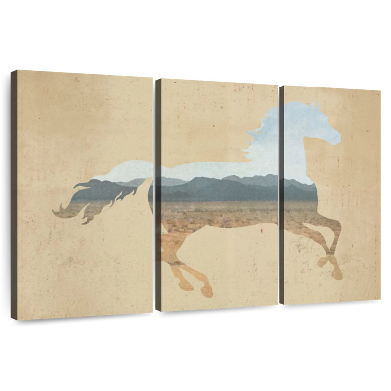 Brampt American Southwest Horse patiné, H 24 po x l 38 po