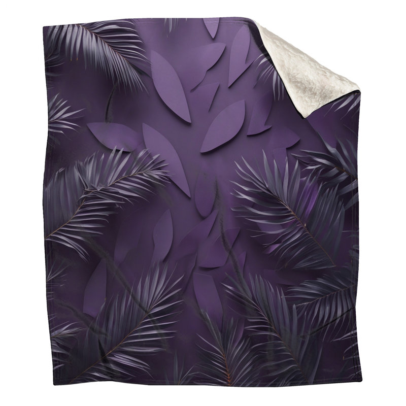 Couvertures de feuilles de palmier mauves, L 60 po x H 80 po