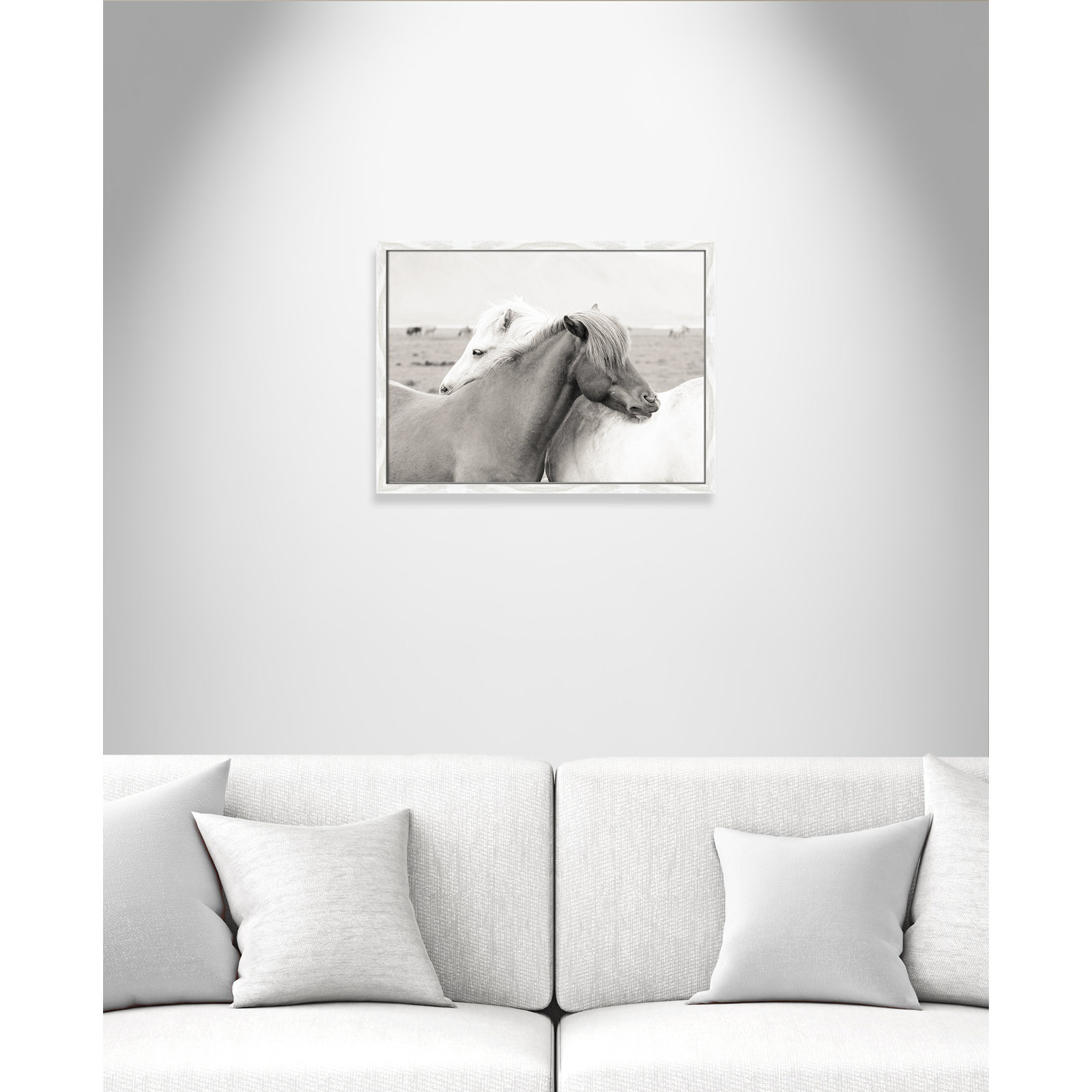 Melanie "Icelandic Meadow Horses" Print, 17" H x 23" W x 0.75" D, White Wood Grain Framed