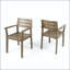 Chaise de salle à manger en bois d'acacia avec siège à lattes et dossier ouvert (ensemble de 2)