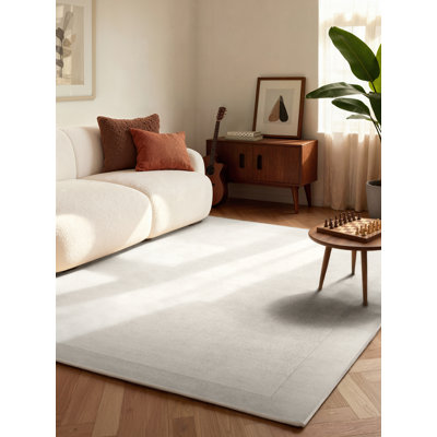Villeroy & Boch Wool Rug Kivi Organic Shape - Soft Natural Living room Rug with Border, Handmade & Natural, Modern Design