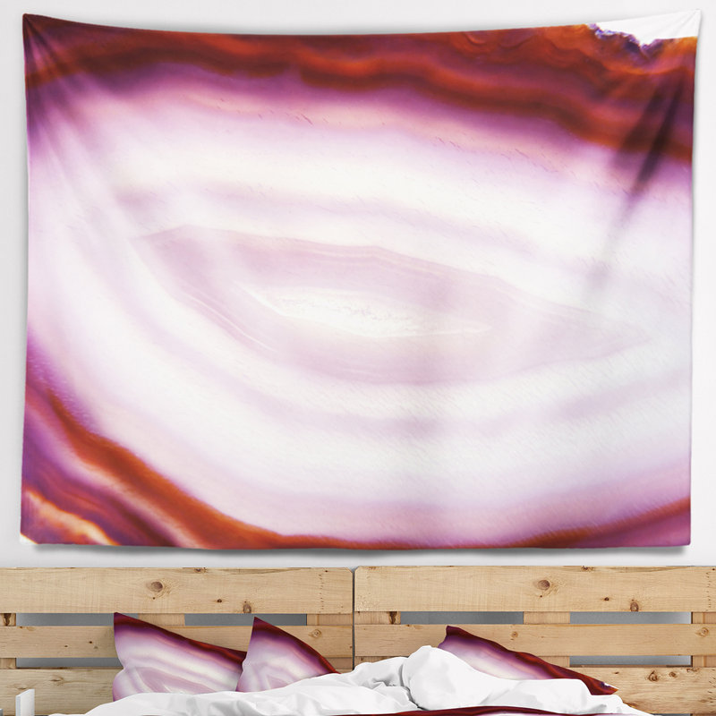 Tapisserie en cristal de polyester agate geode avec accessoires suspendus inclus, H 50 po x l 60 po