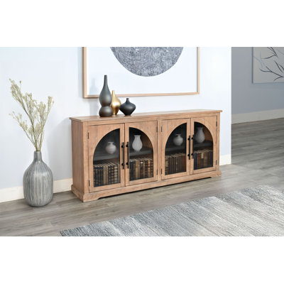  Vitrine en bois Elena avec portes en verre arquées