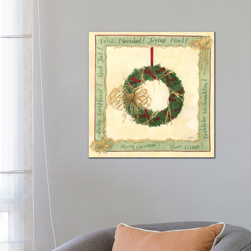 Raffia Wreath II by Tara Friel - Gallery-Wrapped Canvas Giclée on Canvas, 66.04 cm H x 66.04 cm W x 1.91 cm D, Canvas
