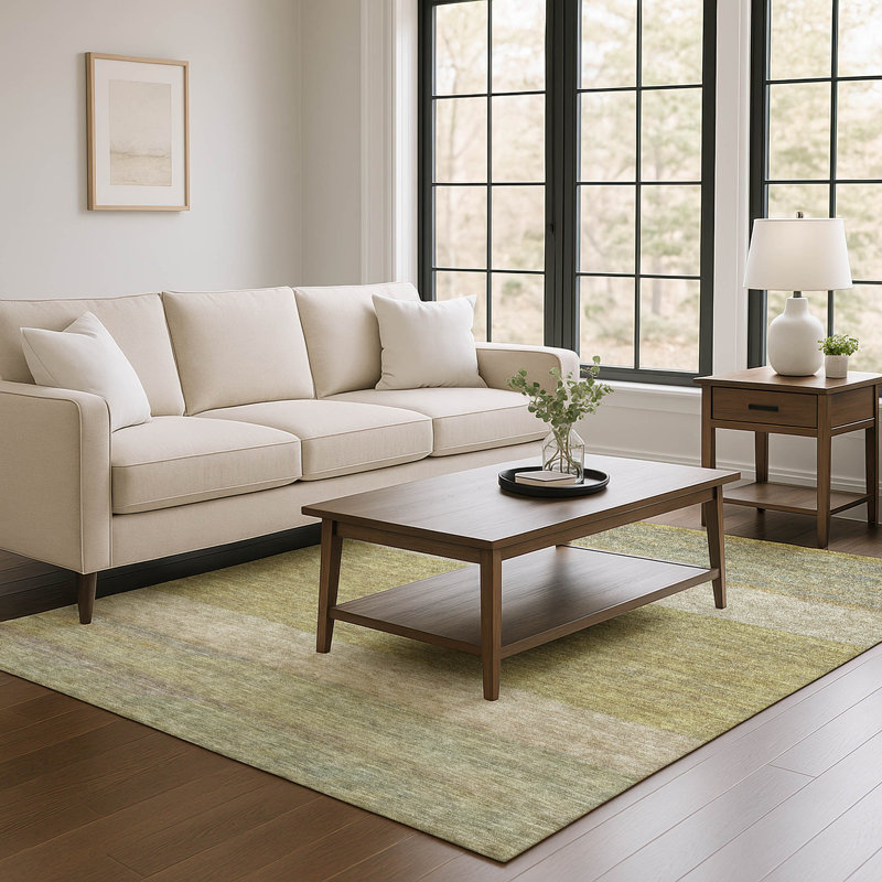 Premium Machine Washable Brennon AMF1624 Stripes Rug, Rectangle 10' x 14'