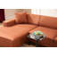 Canapé d'angle moderne, revêtement en tissu orange, 57,1 po x 98,4 po x 33,9 po | Structure en bois de hêtre et en carton, 100% polyester, nettoyage à sec | 2 coussins inclus, coussins fixes rembourrés de mousse et de plumes, design industriel élégant-1793283067-1793283061