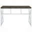 Bureau, bureau à chevrons gris rustique et bureau chromé