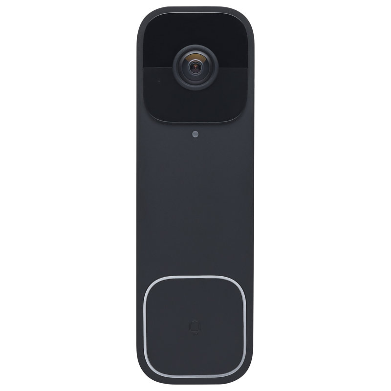 Starfish Smart Doorbell Security Camera Wired Black Doorbell With Black Chime, Black