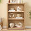 Bibliothèque Ann en bois à 3 niveaux, chêne naturel, 121 cm (H) x 79 cm (L)-364607483-443083132