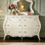 Commode à 6 tiroirs en pin massif blanc perle