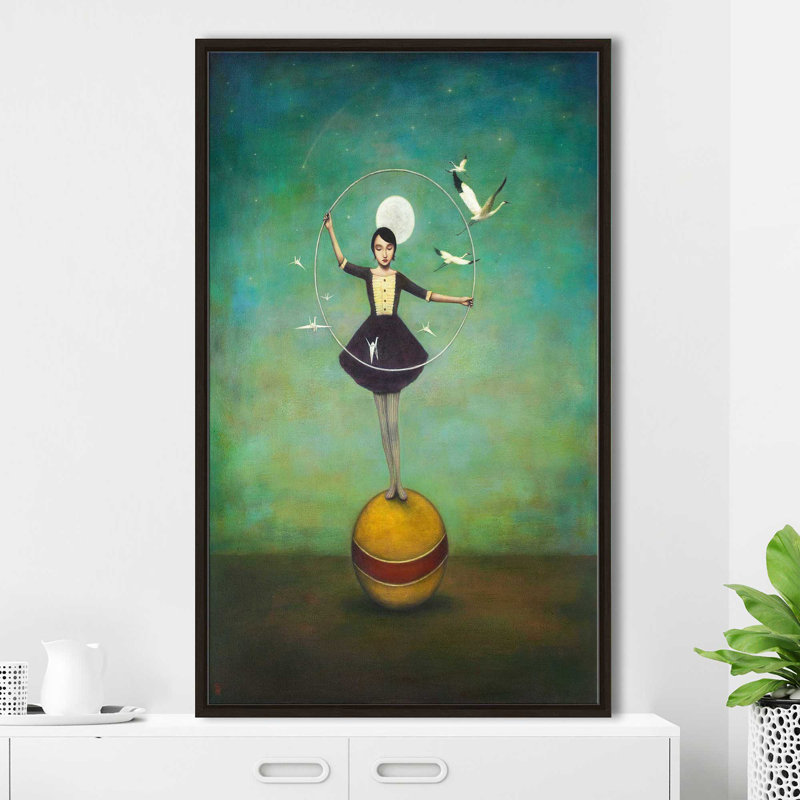 Luna's Circle par Duy Huynh - Peinture, Cadre flottant espresso, H 51,5 po x l 31,5 po x P 2 po