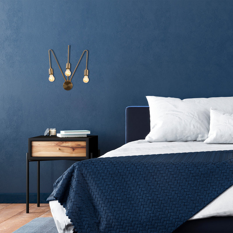 Lampe murale moderne moderne, corps en métal, 16,5 po x 7,9 po | Hauteur: 18,9 pouces, type de douille: 3 x E27 de 40 W maximum, indice de protection IP20 | Conception élégante et élégante pour le salon, la chambre à coucher et le couloir, éclairage décoratif parfait