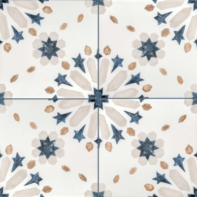 Dahlia 6" x 6" Patterned Matte Porcelain Tile