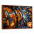Toile avec cadre flottant brun