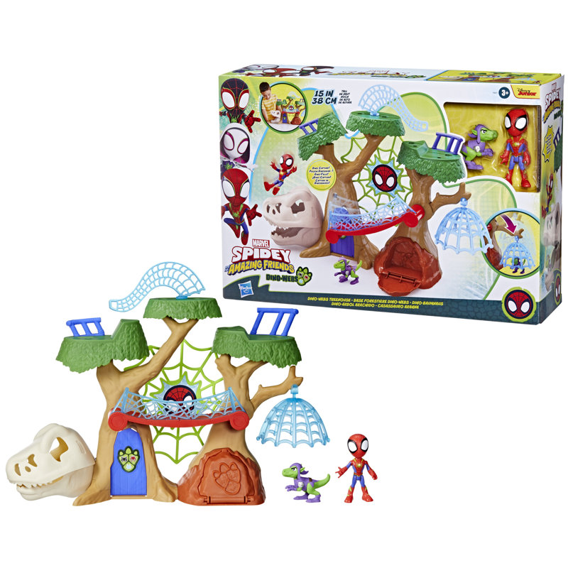 Ensemble de jeu Spidey And His Amazing Friends Dino-Webs Treehouse avec jouets Spider-man