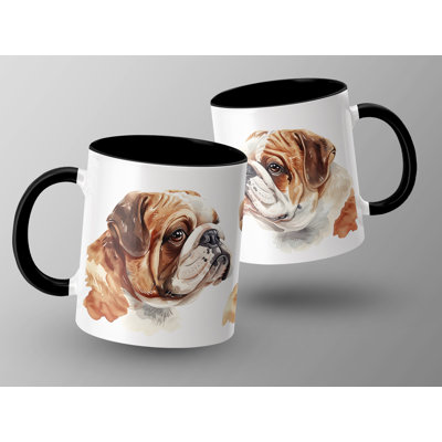 11oz Watercolour Bulldog Design Coffee Mug