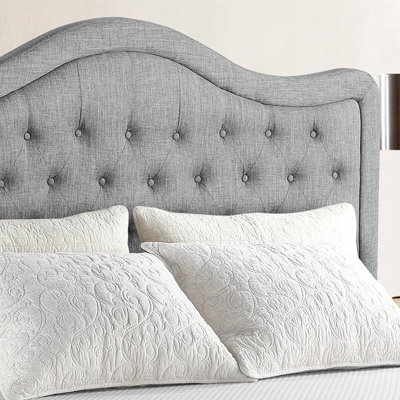 Tête de lit tapissier capitonnée à boutons, cadre de lit à hauteur réglable - Tête de lit élégante pour lit simple, grand et très grand lit