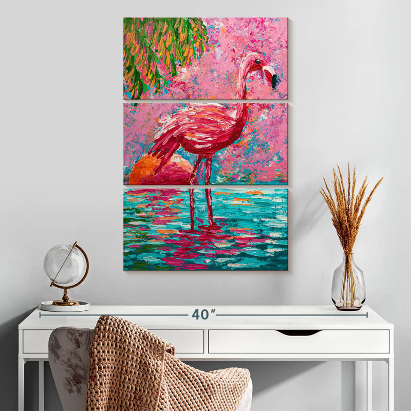 Brampt Abstract Flamingo, 45" H x 28" W