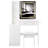 37" Middle Size Left Bedside Cabinet Vanity Table + Cushioned Stool Dresser Set-891661622