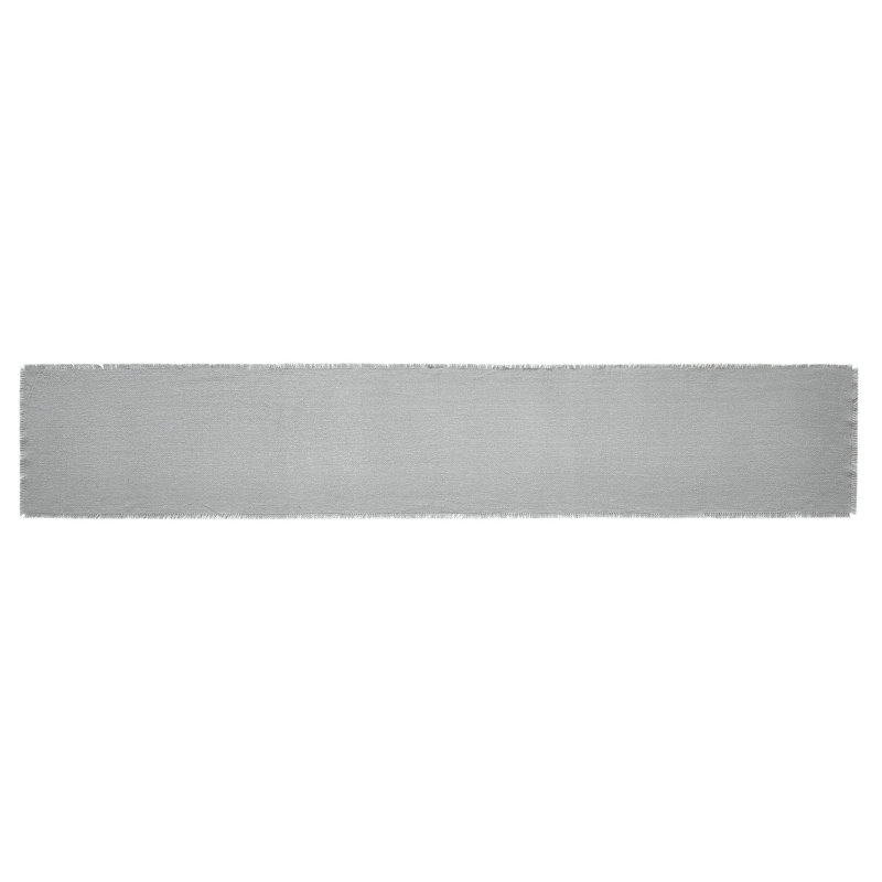 Burlap Dove Gray Runner Fringed, 72" L x 12" W, Gray