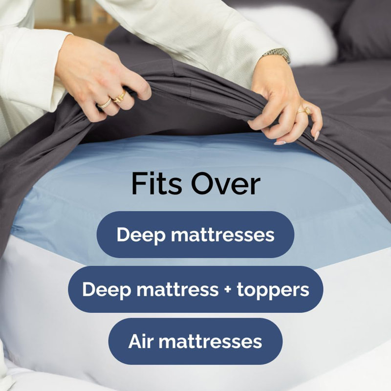 6 Piece Extra Deep Pocket Sheet Set, Cooling & Breathable Bed Sheets, Soft Hotel Luxury Bedding, Fits 18–24 Inch Mattress