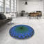 Tapis bleu/vert tissé à la machine-1463030511